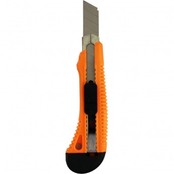 Нож ВИХРЬ с выдвижным лезвием 18 мм, пластиковый корпус, металлическая направляющая